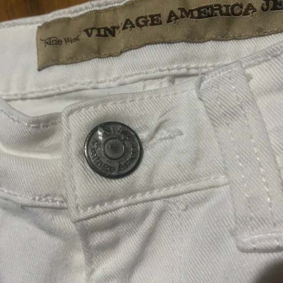 Nine West Vintage America Jeans Mid Rise Straight Leg Pants White Twill Size 4 - Picture 4 of 10